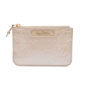 Louis Vuitton Vernis Patent Pochette NM Blanc White Corail Wallet
